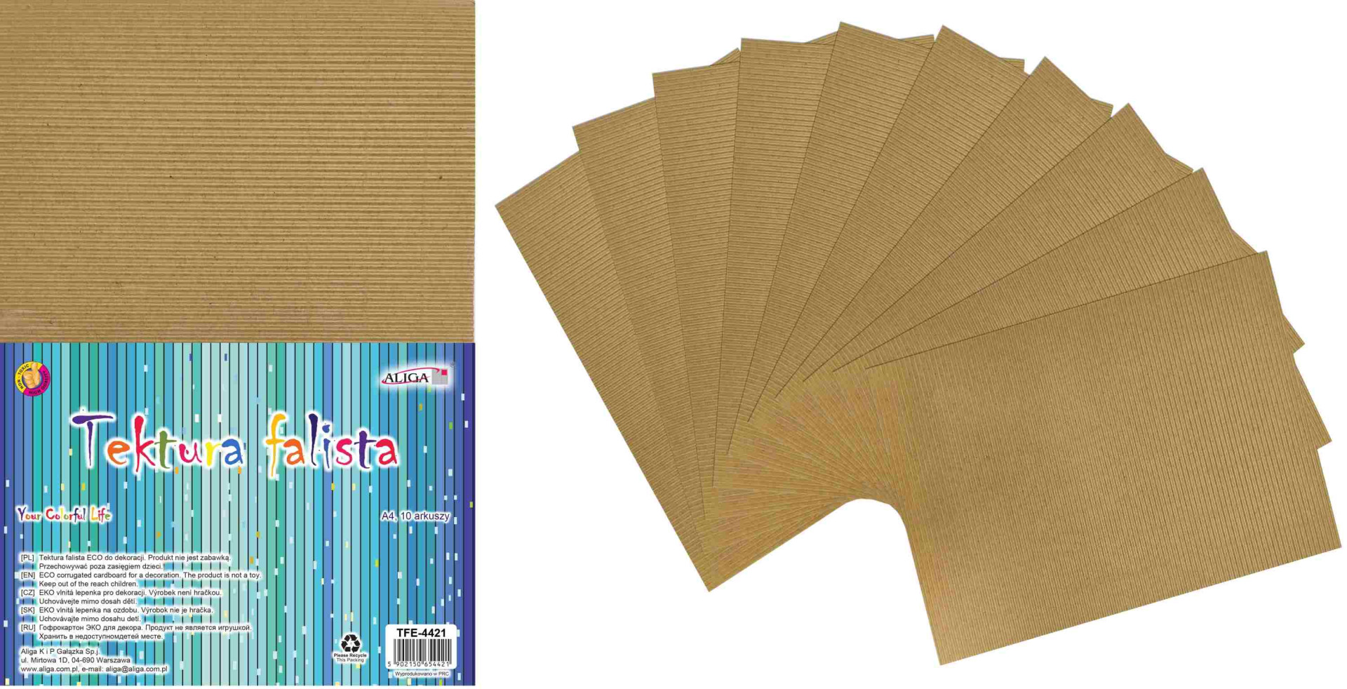 Tektura falista TFE-4421 ECO  A4(10) Aliga